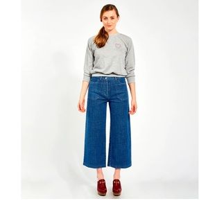 Loup by madewell Simone wide leg jeans high waisted button fly “medium” EUC